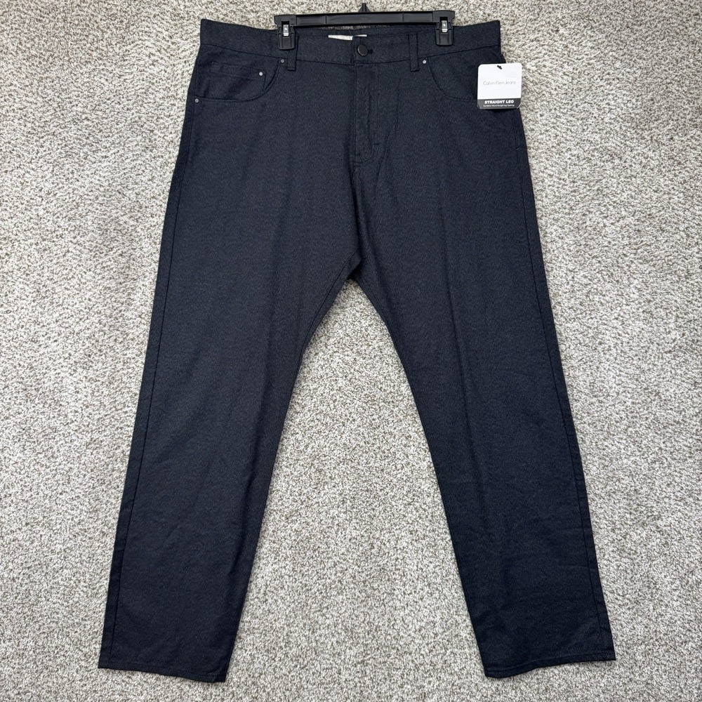 NEW Calvin Klein Jeans Men's Size 38x32 Gray Straight Leg Five‎ Pocket Stretch